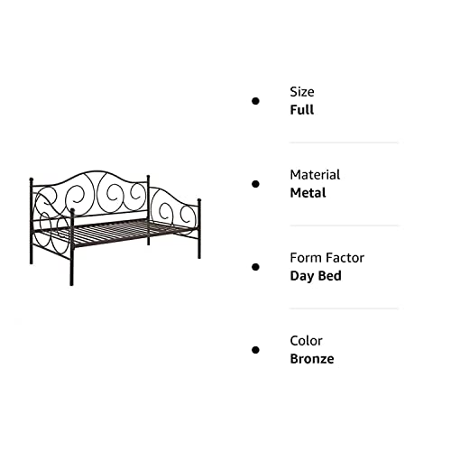 DHP Victoria Daybed, Full Size Metal Frame, Multi-functional Furniture, Bronze