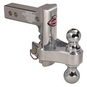 trimax trz6alrp 6" aluminum adjustable hitch with dual hitch ball and receiver adjustment pin