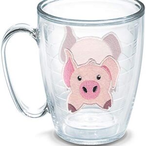 Tervis Front & Back Pig Made in USA Double Walled Insulated Tumbler Travel Cup Keeps Drinks Cold & Hot, 16oz Mug - No Lid, Clear