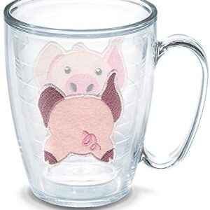 Tervis Front & Back Pig Made in USA Double Walled Insulated Tumbler Travel Cup Keeps Drinks Cold & Hot, 16oz Mug - No Lid, Clear