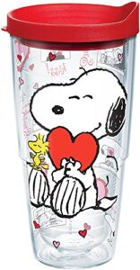 tervis peanuts™ - valentine's day made in usa double walled insulated tumbler cup keeps drinks cold & hot, 24oz, clear