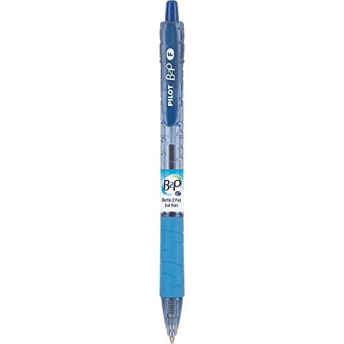 Pilot® B2P "Bottle To Pen" Retractable Ballpoint Pens, Fine Point, 0.7 mm, 86% Recycled, Transparent Blue Barrel, Blue Ink, Pack Of 12