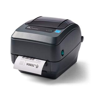 zebra gx430t thermal transfer desktop printer print width of 4 in usb serial and parallel port connectivity includes peeler - gx43-102511-000