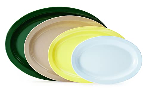 G.E.T. OP-612-S Melamine Oval Serving Platter, 11.75" x 8.25", Sandstone (Set of 12)