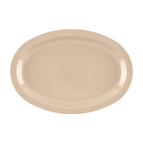 G.E.T. OP-612-S Melamine Oval Serving Platter, 11.75" x 8.25", Sandstone (Set of 12)