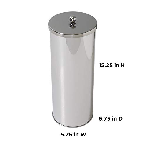 Zenna Home 7666ST, Toilet Paper Canister, Chrome, Stainless Steel, Size: Pack of 1