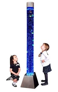 playlearn sensory bubble tube - led bubble lamp - 6 foot fake fish tank - large floor lamp with 8 color changing lights - stimulating home and office décor - app and remote controlled