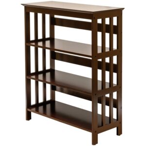 legacy decor 3 tier wooden bookshelf bookcase shelves espresso finish 36" high
