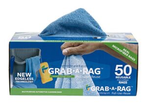 grab a rag r-004004 blue 12x12 microfiber auto towel, 50 pack