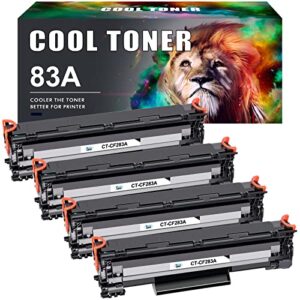cool toner compatible 83a toner cartridge replacement for hp 83a cf283a 83x cf283x for hp laserjet pro mfp m127fw m125nw m201dw m225dw m125a m127fn printer black - 4 pack