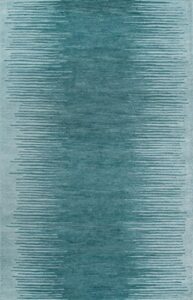 momeni rugs delhi collection 100% wool hand carved & hand tufted contemporary area rug, 8' x 10', aqua blue