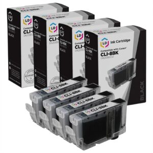 ld compatible ink cartridge replacement for canon cli8bk 0620b002 (black, 4-pack)