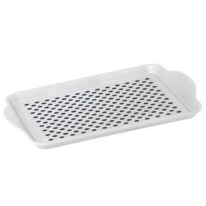 oggi rectangle non skid rubber grip serving tray, white 17.5 x 11.5"