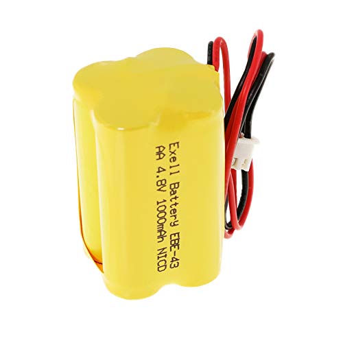 4.8V 1000mAh Emergency Lighting/Exit Sign Battery Fits and Replaces Daybright BL93NC487 E-conolight E-XP2RBW Emergi-lite BL93NC487 Emerlight BL93NC487 Interstate ANIC1117 Unitech Systems D-AA500