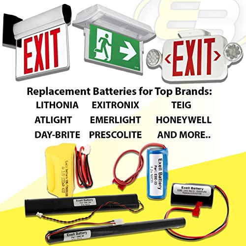 4.8V 1000mAh Emergency Lighting/Exit Sign Battery Fits and Replaces Daybright BL93NC487 E-conolight E-XP2RBW Emergi-lite BL93NC487 Emerlight BL93NC487 Interstate ANIC1117 Unitech Systems D-AA500