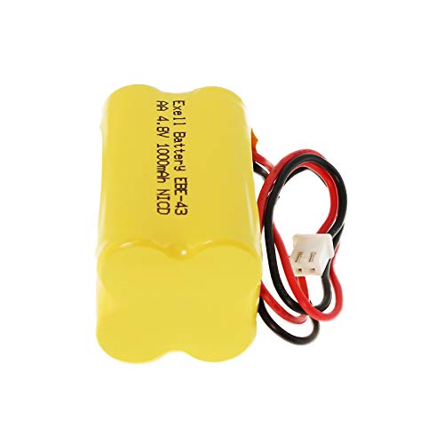 4.8V 1000mAh Emergency Lighting/Exit Sign Battery Fits and Replaces Daybright BL93NC487 E-conolight E-XP2RBW Emergi-lite BL93NC487 Emerlight BL93NC487 Interstate ANIC1117 Unitech Systems D-AA500