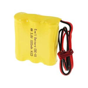 3.6V 1000mAh Emergency/Exit Lighting Battery Fits and Replaces Cooper Industries LPX70RWH, ANIC0553, Jiangmen Battery 026-148, Max Power Electonics 026-148, Navilite NNYXSB ANIC0553 41B020AD13301