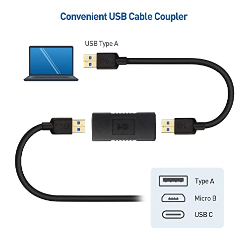 Cable Matters 2-Pack USB 3.0 Coupler USB Female to Female Adapter Gender Changer