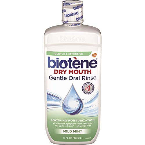 Biotene Moisturizing Oral Rinse,Mild Mint, 16 Fl Oz (Pack of 2)