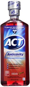 act alcohol free anticavity fluoride rinse-cinnamon, 18 fl oz (pack of 2)