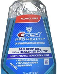 Crest Pro-Health Mouthwash, Alcohol Free, Multi-Protection Clean Mint 1.2 oz (Pack of 2)
