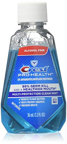 Crest Pro-Health Mouthwash, Alcohol Free, Multi-Protection Clean Mint 1.2 oz (Pack of 2)