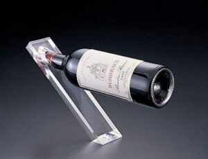 counter balanced acrylic single wine bottle holder