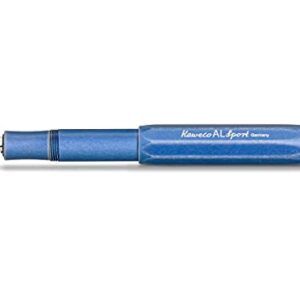 Kaweco AL SPORT Fountain Pen Stonewashed Blue I Premium Fountain Pen for Ink Cartridges I Exclusive Fountain Pen 13 cm I Nib: M (Medium)