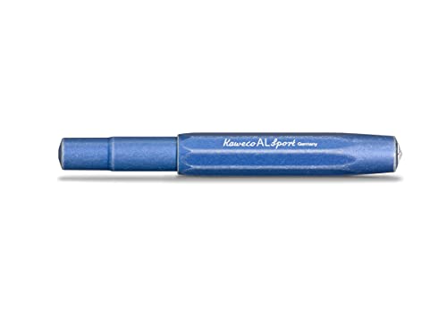 Kaweco AL SPORT Fountain Pen Stonewashed Blue I Premium Fountain Pen for Ink Cartridges I Exclusive Fountain Pen 13 cm I Nib: M (Medium)