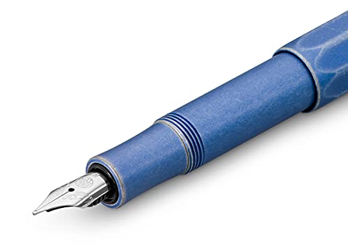 Kaweco AL SPORT Fountain Pen Stonewashed Blue I Premium Fountain Pen for Ink Cartridges I Exclusive Fountain Pen 13 cm I Nib: M (Medium)