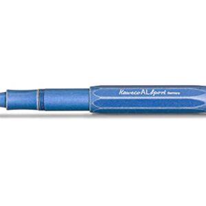 Kaweco AL SPORT Gel/Ballpoint Pen Stonewash Blue I Pen Including 0.7 mm Rollerball Pen Refill in Classic Design with Ceramic Ball I Premium Aluminium Gel Roller 13 cm