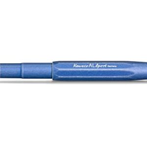 Kaweco AL SPORT Gel/Ballpoint Pen Stonewash Blue I Pen Including 0.7 mm Rollerball Pen Refill in Classic Design with Ceramic Ball I Premium Aluminium Gel Roller 13 cm