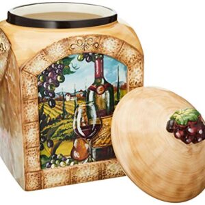 Certified International Tuscan View 3-Piece Canister Set, 60-Ounce, 76-Ounce and 108-Ounce, Multicolored