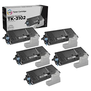 ld products compatible toner cartridge replacement for kyocera fs-2100dn tk-3102 (black, 5-pack)