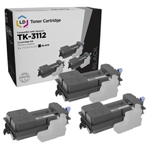 ld compatible toner cartridge replacement for kyocera-mita fs-4100dn tk-3112 (black, 5-pack)