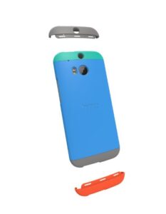 htc double dip case for htc one (m8) - retail packaging - teal/swing blue/grey