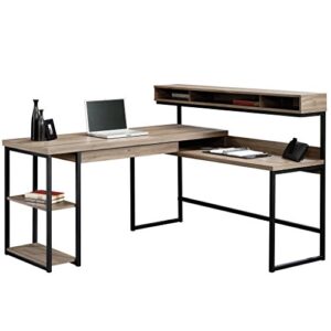 sauder transit l-desk, salt oak finish