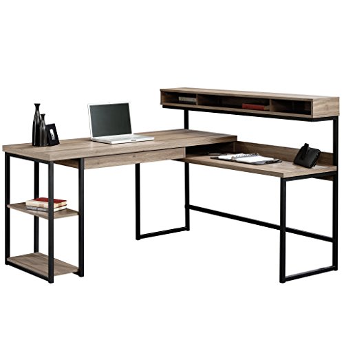 Sauder Transit L-Desk, Salt Oak finish