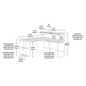 Sauder Transit L-Desk, Salt Oak finish