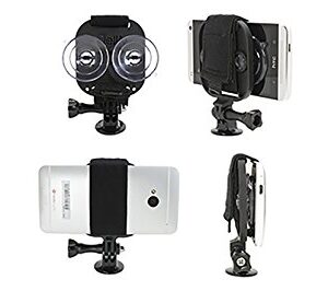 Universal Action Mount® for Your Smartphone, Operable with Popular Sport Camera Mounts. This Patented Aftermarket Mount Allows You to Use Your Smartphone for Action Video Recording. Super Strong Hold!