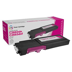 ld © dell compatible vxcwk (v4tg6) magenta high yield toner cartridge includes: 1 593-bbbs magenta for use in dell color laser c2660dn, and c2665dnf printers