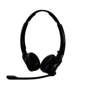 sennheiser mb pro 2 uc ml (506046) - dual-sided, dual-connectivity, wireless bluetooth headset | for desk/mobile phone & softphone/pc connection| w/ hd sound & major uc platform compatibility, black