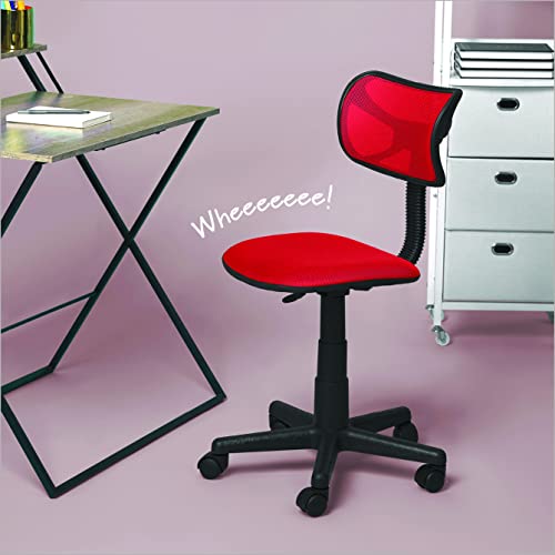 Urban Shop Swivel Mesh Desk Chair, Red 21D x 21W x 33H in