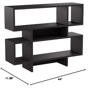 Baxton Studio Cassidy 4-Level Modern Bookshelf, Dark Brown