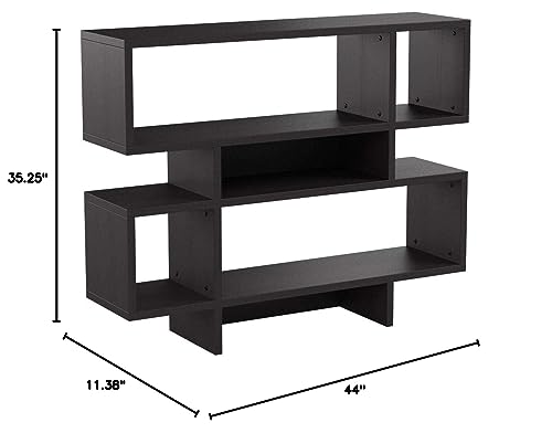 Baxton Studio Cassidy 4-Level Modern Bookshelf, Dark Brown