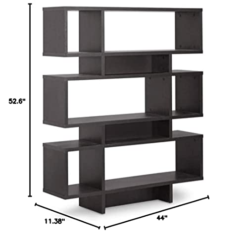 Baxton Studio Cassidy 6-Level Modern Bookshelf, Dark Brown