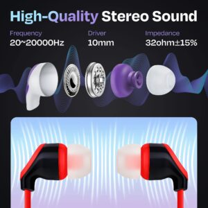 100x Multipack | Bulk Earbuds with Microphone, for Schools, Classroom, Libraries, Museums, etc., Wired in-Ear Earphones with Mic for Kids, Teenagers & Adults, Affordable Bulk Headphones