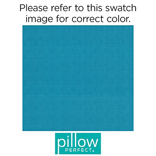 Pillow Perfect Monti Chino Solid Indoor/Outdoor Throw Pillow Plush Fill, Weather and Fade Resistant, Throw - 18.5" x 18.5", Blue, 2 Count