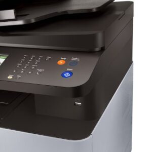 Samsung Xpress C1860FW Color Laser MFP (19 ppm) (533 MHz) (256 MB) (8.5" x 14") (9600 x 600 dpi) (Max Duty Cycle 40000 Pages) (p/s/c/f) (USB) (Ethernet) (Wireless) (Touchscreen) (250 Sheet Input Tray) (1 Sheet Multipurpose Tray) (50 Sheet ADF)