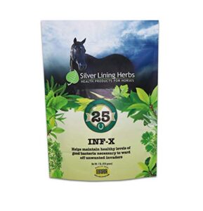 silver lining herbs 25 equine inf-x - supports horse stress relief and healthy levels of good bacteria - natural support for equine immune system - herbal supplement for equine detoxification - 1 lb